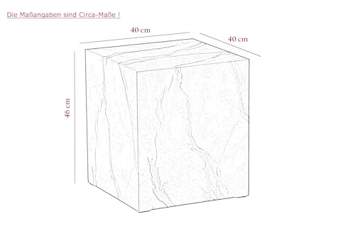 Table basse cube d'appoint décor marbre blanc 40 x 40 cm - 4