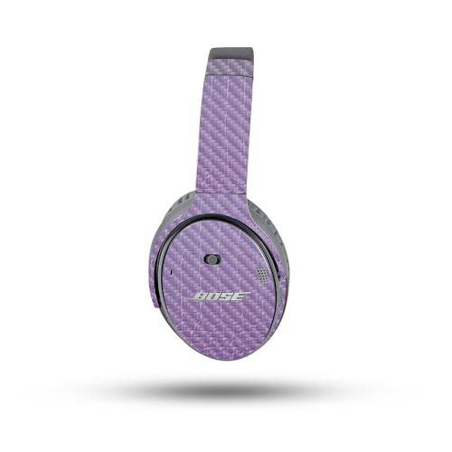 Image of MightySkins Carbon Fiber Skin Compatible with Bose QuietComfort 35 II Headphones - Purple Gator Skin | Protective, Durable Textured Carbon Fiber Finish | Easy to Apply