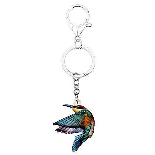 Preisvergleich Produktbild GPZEDCDB Schlüsselanhänger Schlüsselring Anweisung Acryl Eisvogel Vogel Schlüsselanhänger Ring einzigartige Tier Geschenk Schmuck für Frauen Mädchen Tasche Auto Geldbörse Charms