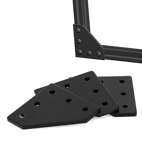 Image of 10pcs Black 4040 Aluminum Extrusion Joint Plate Connector Corner L Bracket 4040 V Slot Hardware T Slotted Accessories with T Nuts and Screws for Aluminum Profile 3D Printer Frame Part