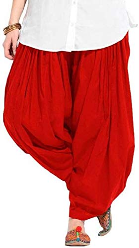 Women's Loose Fit Patiala Pants (Solid Patiala 15_Red_Free Size)-image-36