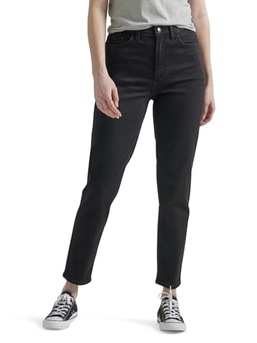 Jean mom Lee noir taille haute pantalon denim femme long taille 46