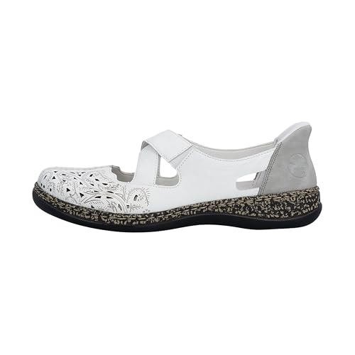 Ballerines blanches en cuir Rieker 37 chaussure slip-on de bureau