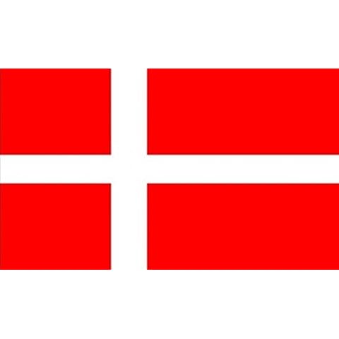 18" x 12" (45 x 30 cm) Denmark Danish Sleeved Boat Courtesy 100% Polyester Material Hand Waving Flag Banner Ideal For Pub Club School Festival Business Party Decoration Cover