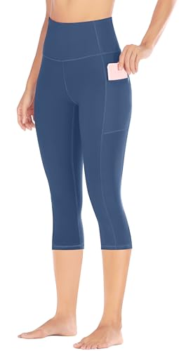 Image of Ewedoos Capri Leggings for Women High Waisted Yoga Pants with Pockets for Women Tummy Control Workout Leggings Yoga Capris