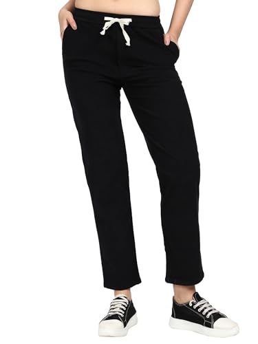Shasmi Women's Black Front Tie Loose Fit Corduroy Baggy Long Slac...
