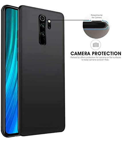 Image of Mobile Back Cover Case for Xiaomi Redmi Note 8 Pro (Silicone Case|CameraProtection|Black SC1510)