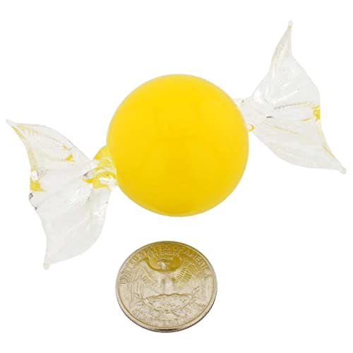 Glassofvenice Murano Glass Round Candy - Yellow #TOP3