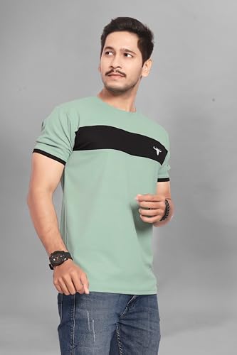 Image of Men's Polister Solid Round Neck Half Sleeve Shirt(D P K P-1284)