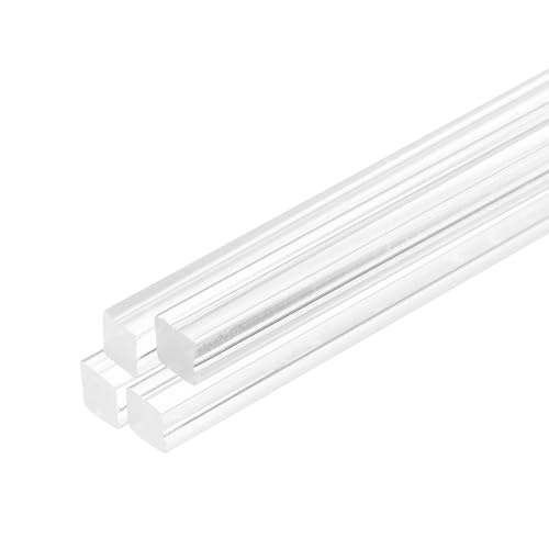 Image of MECCANIXITY 4pcs Acrylic Square Rods 1 /4 inchx16 inch Clear Acrylic Dowel 6mmx400mm