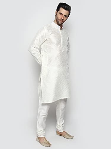 Image of Uri and MacKenzie Embroidery Silk Men's Kurta Pyjama Set
