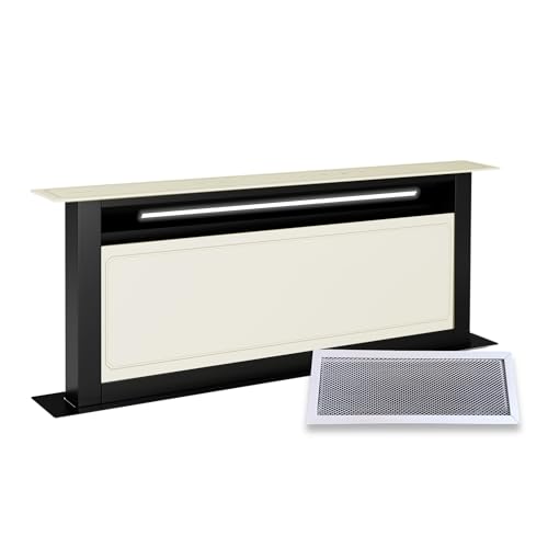 Klarstein Victoria Extractor de Encimera - Eficiencia Energética A++, Flujo 720 m³/h, Ultrasilencioso 52 dB, Panel Táctil, Filtros Lavavajillas, Led, Crema