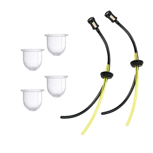YIBOOOM 草刈機 刈払機 燃料ライン用 燃料ライン交換 燃料ライン2個 プライマリーポンプ4個 交換用部品 取り付けが簡単 草刈り機 部品(1)