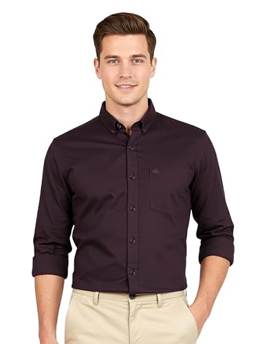 Image of Beyoung Oxford Cotton Shirt for Men | Premium Oxford Fabric | Regular Fit | Button-Down Collar