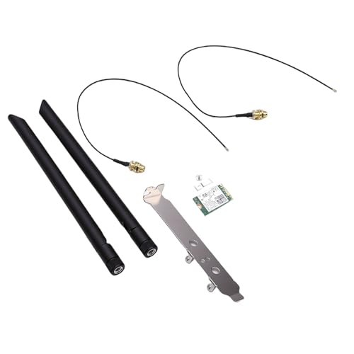 LICAEVEY Tarjeta Inalámbrica WiFi 6E para Laptop y PC de Escritorio, Compatible con Windows 10, 11 y Linux, M.2 PCIe con Antenas Duales de 8db, Soporta Bluetooth 5.3 miniatura 1