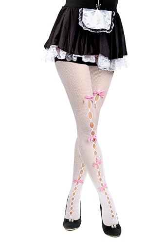 Image of Benefeet Sox Fishnet Stockings or Women High Waist White Fishnet Tights Party Pantyhose Cosplay Costume Tights
