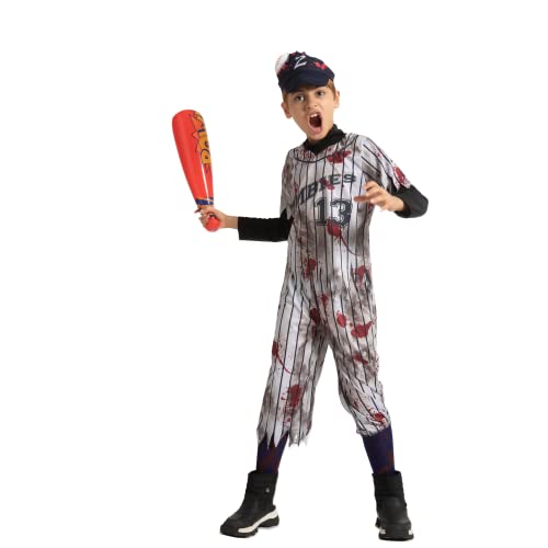 Disfraz completo de jugador de béisbol zombi para niños miniatura 2