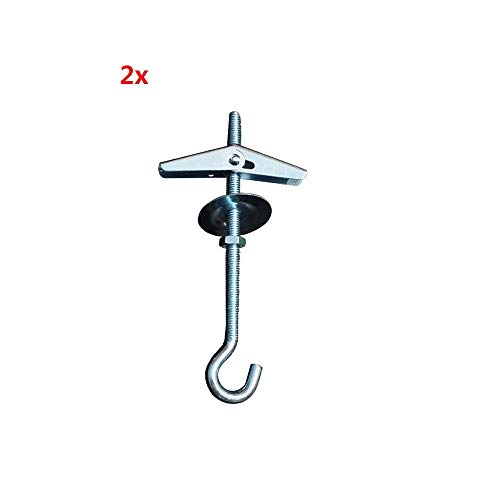 Preisvergleich Produktbild Deckenfederkorbhaken Metall Federbolzen mit Gewindehaken M5 / 90mm 2 Stück