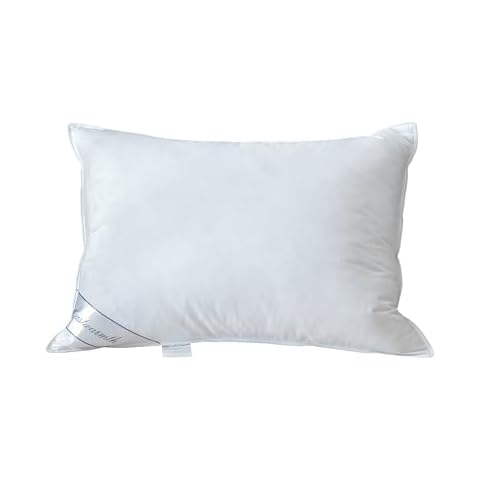 Eastwarmth Goose Down Feather Hotel Collection Bed Pillow for Sleeping,100% Cotton Cover,Medium Firm,Soft Support Standard Size(20X26IN) 1 Pack Cover