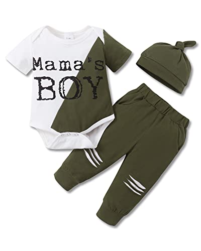 Image of Newborn Baby Girl Clothes 0-18M Infant Ruffle Romper Bodysuit, Long Sleeve Tops Floral Pant Outfits Set + Headband