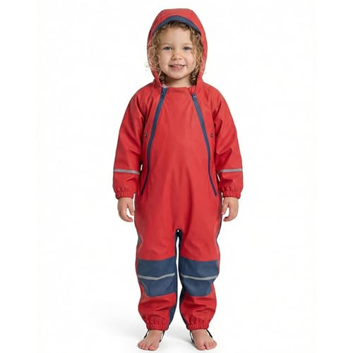 Combinaison de pluie enfant unisexe imperméable avec double zip de 1 à 9 ans