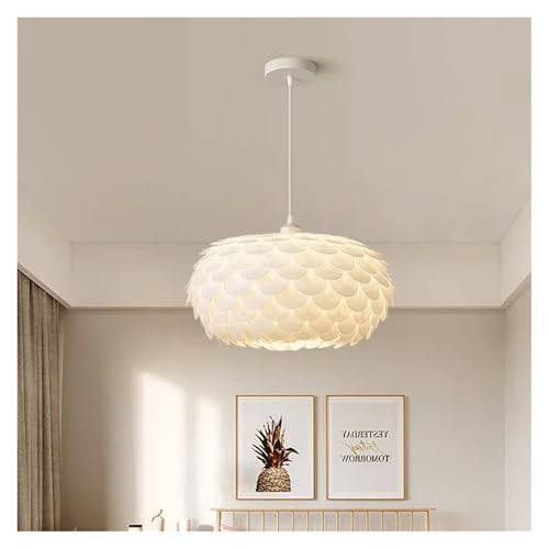 Image of Modern Nordic Fish Pendant Lights LED Chandeliers White Acrylic Lampshade Ideal for Dining Room Living Room Bedroom