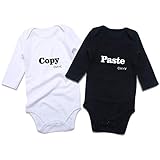 DEFAHN Twins Infant Baby Boy Girl Bodysuit, 2Pcs Unisex Funny Letter One-piece Jumpsuit Clothes...