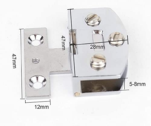 [2 Pieces] Cabinet Glass Door Hinges 90-Degree Frameless Glass Door Hinges for 5-7mm (Silver)