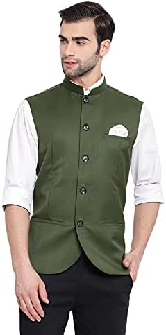 VASTRAMAY Men's Cotton Blend Nehru Jacket