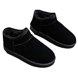 [one's one] ワンズワン ブーツ ショート 丈 ムートン 冬 防寒 裏 起毛 暖かい もこもこ かわいい おしゃれ 撥水 レディース (黒, 36.0 cm)