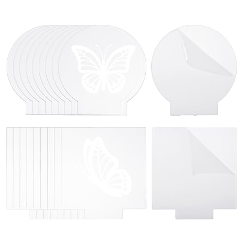 Image of PATIKIL 36Pcs Acrylic Sheet Clear Blank Cast for LED Light Base, 2mm /0.08 inch Thick Square /Round Transparent Panel Board with Film for Table DIY Display Project