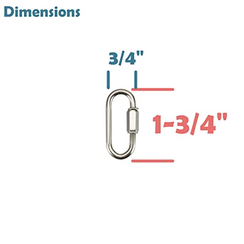 Image of Aspen Creative 21112-11,10 Pack Heavy Duty Chain Connecting Link.Size:1-3 /4 inchL x 3 /4 inch W. Finish:Nickel.Gauge:4mm.