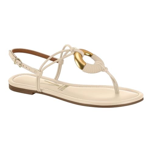 Sandália Rasteira Feminina Vizzano – Moderna, Confortável e Estilosa (Creme, BR, Adulto, Numérico, 37)