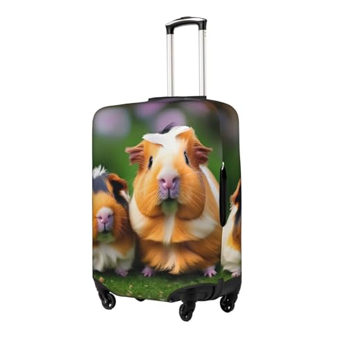 Cute guinea pigs Print Practical Elastic Washable Travel Luggage Cover with Concealed Zipper for Suitcases2