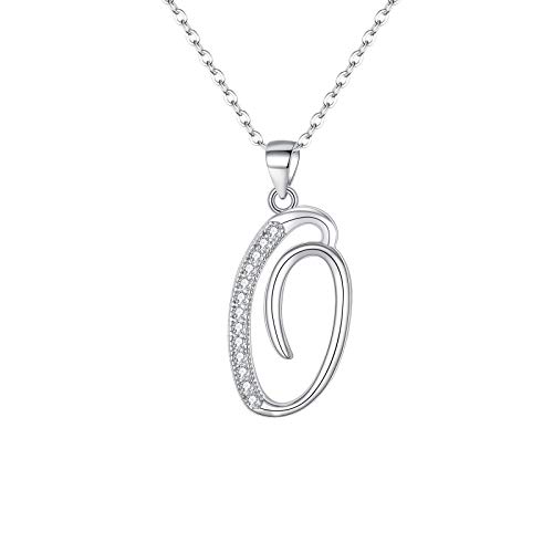 [エバーフェイス]EVER FAITH O アルファベット 頭文字 クリア ネックレス ジルコン シルバー925 純銀[インポート]