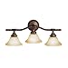 Kichler 6493OZ Broadview 3LT Vanity Fixture, Olde Bronze Finish with Etched Sunset Glass