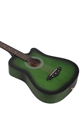 Image of Intern Right hand Acoustic Guitar Kit, With Bag, Strings, Pick, Strap and String Winder (Green, 38 Inch)