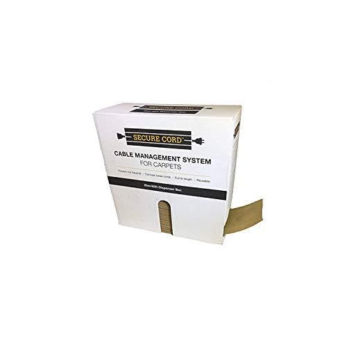 Secure Cord Cable Management System for Carpeted Surfaces, Carpet Cord Cover, Removable and Reusable (82 FT, Taupe)