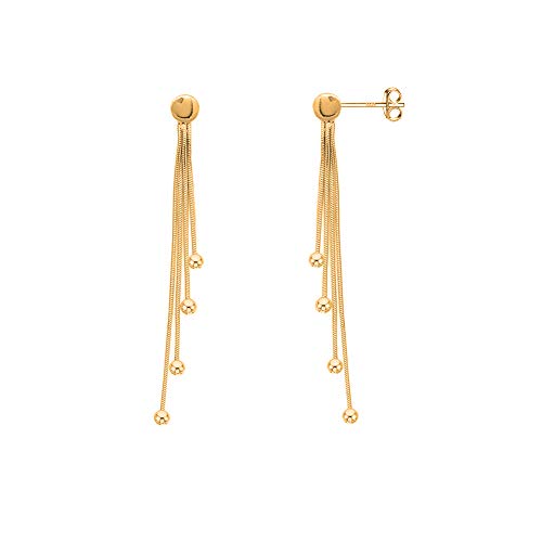 Savlano 925 Sterling Silver 18K Gold Plated Dangle Drop Ball Tassel Stud Earrings For Women And Teens Comes In White Gold, Yellow Gold & Rose Gold Colors Comes With Savlano Gift Box #TOP21