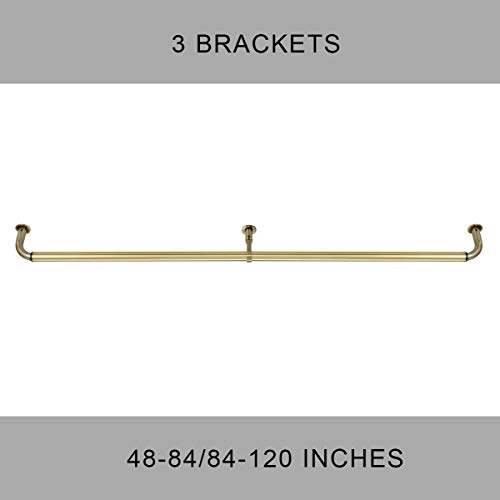 Mayrhyme Room Darkening Curtain Rod 48-84 Inches, Wrap Around Design,1-Inch Diameter Single Drapery Rod, Extendable Metal Rod Set Of Window Treatment (Antique Bronze) #TOP5
