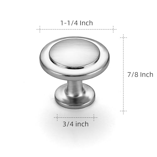 Image of Ravinte 1 Pack 1-1 /4 Inch Kitchen Cabinet Knobs Brushed Nickel Zinc Pulls Door Handles for Dresser Drawers
