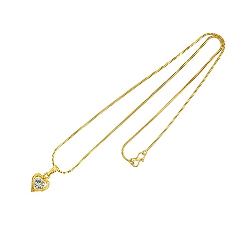 Image of Handicraft Kottage 1gm 22Ct Gold Plated chain with Pendant | latest & Stylish Celebrity Inspired Chain /Necklace /Jewellery Set /Fashion jewellery for Men, Women Boys Girls