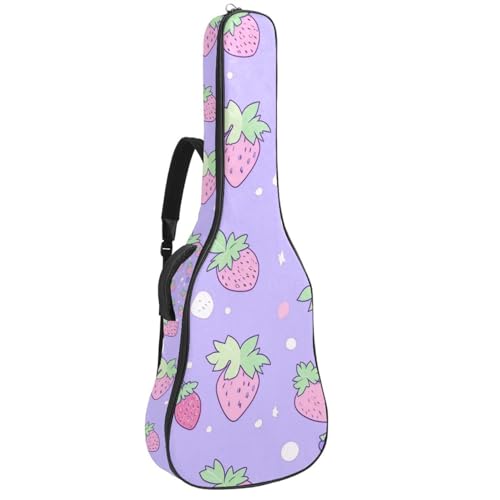 Housse guitare acoustique à motif fruits violets multicolore