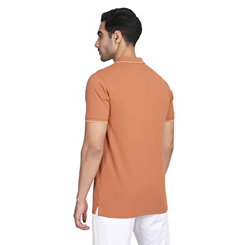 Image of blackberrys Men's Solid Slim Fit T-Shirt (ET-PR-Brooke # Olive Brown S)
