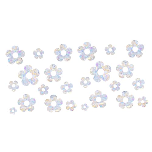 Stickers statiques anti-collision fleurs colorées vitres 18pcs