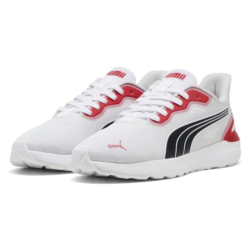 PUMA Softride Cosmic Street Sliptech Baskets Unisexes, Puma White PUMA Black for All Time Red, 41 EU
