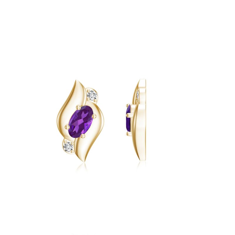 Goldhartz Leafael Infinity January Birthstone Amethyst Stud Earrings for Women, 925 Sterling Silver, Statement Jewelry, Gift for her on Birthday, Anniversary for her on Birthday, Anniversarys for Mother, Wife, Sister-picture-19