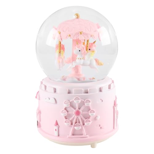 Ieron Interaktive Spieluhr Schneekugel mit Lichtern Manueller...