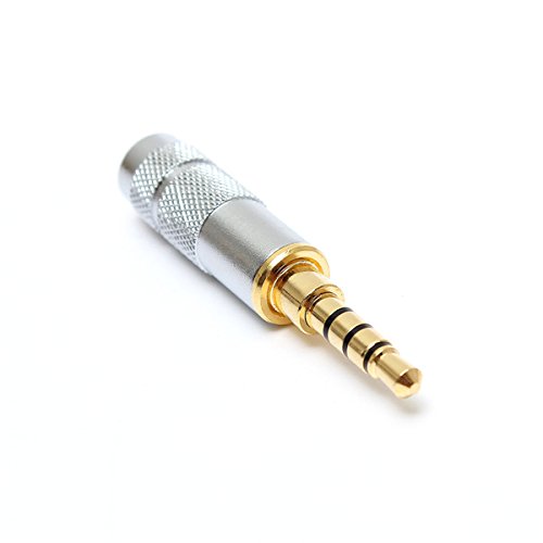VIDOO 10 Pcs 3.5Mm 4 Pôles Prise Jack Mâle Stéréo Connecteur À Souder Audio