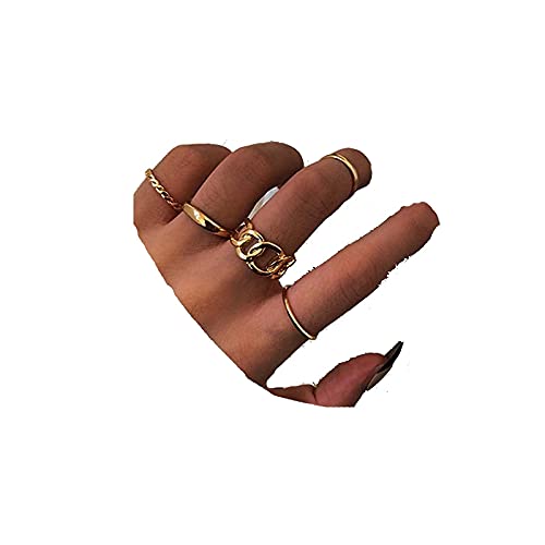 TseanYi Fashion Knucle Rings Set Stackable Gold Finger Rings Modern Mid Joint Rings Trendy Rings Accessories for Women and Teen Girls (Gold)